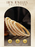 Set Of 4 Gold Polish Pearl Beaded Partywear Bangles