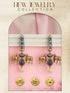 Oxidised Silver Plated Dual Plated Turquoise Blue Pearl Beaded Bull Motif Contemporary Dangle Earrings