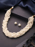 Multi Layered Pearls Braided Choker Jewelry Set