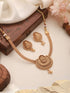 Gold Polish Flexible Brass Chain Minimal Temple Lakshmiji Jewellery Set