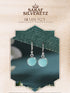 925 Sterling Silver Mint Green Aqua Stone Studded Minimal Handcrafted Drop Earrings