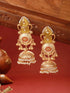 Gold Toned Yellow Stone & Kundan Lightweight Statement Large Jhumka Earrings
