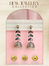 Oxidised Silver Toned Multicolored Handcrafted Leaf Design Dangler Minimal Jhumka Earrings