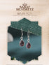 925 Sterling Silver Red Original Garnet Gemstone Studded Elegant Handcrafted Minimal Charm Earrings