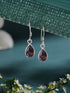 925 Sterling Silver Red Original Garnet Gemstone Studded Elegant Handcrafted Minimal Charm Earrings