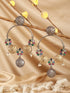 Oxidised Dual Toned Red Stone Pearl Beaded Handcrafted Floral Filigree large Hoop Chandbali Earrings