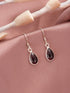 925 Sterling Silver Red Original Garnet Gemstone Studded Elegant Handcrafted Minimal Charm Earrings