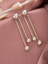 925 Sterling Silver Long Dual Strand Drop statement Minimal Earrings