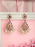 Oxidised Red Stone Studded Filigree Handcrafted Dangler Chandbali Earrings