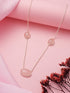925 Sterling Silver Rose Quartz Gemstone Studded Minimal Boho Necklace & Chain