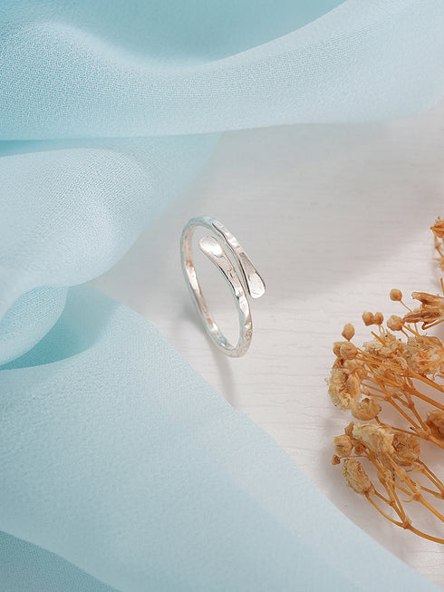 925 Sterling Silver Quirky Minimal Statement Band Finger Ring