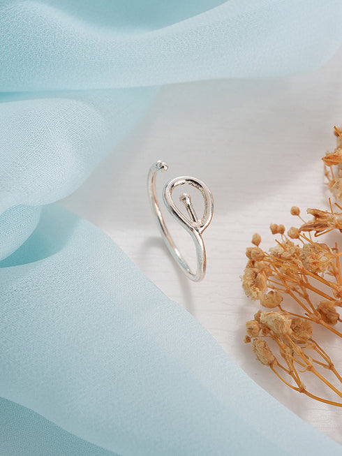 925 Sterling Silver Modern Quirky Minimal Adjustable Finger Ring
