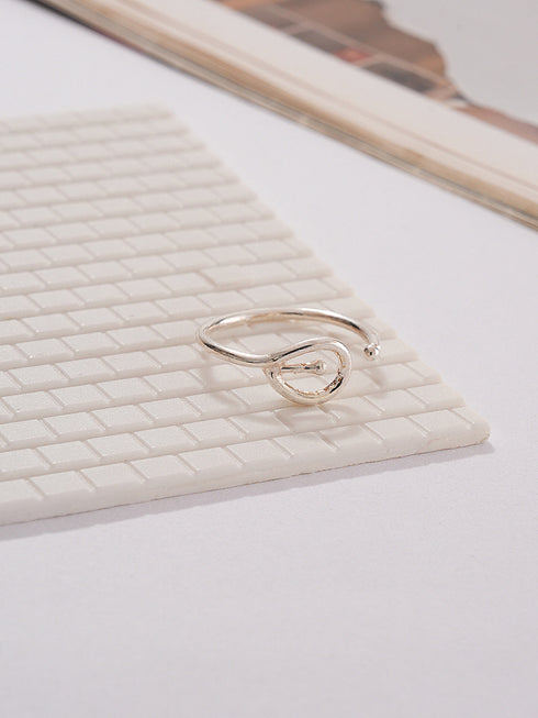 925 Sterling Silver Modern Quirky Minimal Adjustable Finger Ring