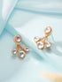Gold Plated Uncut Polki Mossanite Minimal Floral Studds Earrings