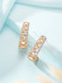 Gold Plated Uncut Kundan Polki Mossanite Minimal Half Hoop C - Bali Studds Earrings