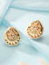 Gold Plated Kundan Studded Designer Pearl Beaded Designer Studds Earrings