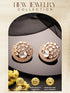 Gold Plated Uncut Polki Mossanite Kundan Studded Bridal Designer Circular Studds Earrings