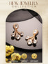Gold Plated Uncut Polki Mossanite Minimal Floral Studds Earrings