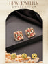 Gold Plated Uncut Moissanite Kundan Studded Mango Design Minimal Studds Earrings