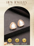 Gold Plated Uncut Mossanite Polki Statement Big Triangle Studds Earrings