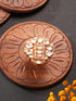 Gold Plated Uncut Polki Kundan Mossanite Studded Designer Floral Adjustable Finger Ring