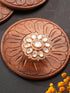 Gold Plated Kundan Mossanite Studded Floral Bridal Handcrafted Adjustable Finger Rings