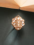 Gold Plated Uncut Polki Kundan Mossanite Studded Designer Floral Adjustable Finger Ring