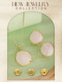Elegant White Stone Pendant Necklace & Earrings Set