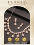 Gold Plated Kundan Polki Studded Designer Bridesmaid Minimal Necklace Jewellery Set