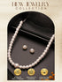 Single String Pearl Statement Necklace Jewellery Set