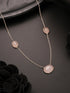 925 Sterling Silver Rose Quartz Gemstone Studded Minimal Boho Necklace & Chain