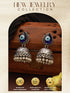 Oxidised Silver Toned Evil Eye Handcrafted Minimal Trendy Jhumka Earrings