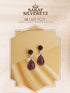 925 Sterling Silver Rhodium Natural Amethyst Gemstone Minimal Handcrafted Drop Earrings