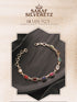 925 Silver Navratna Natural Gemstones Studded Handmade Minimal Delicate Charms Adjustable Bracelet