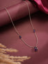 925 Sterling Silver Amethyst Gemstone Studded Minimal Boho Necklace & Chain