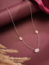 925 Sterling Silver Rose Quartz Gemstone Studded Minimal Boho Necklace & Chain
