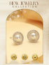 Silver Plated AD Studded Orbital Pearl Minimal Studds Earrings