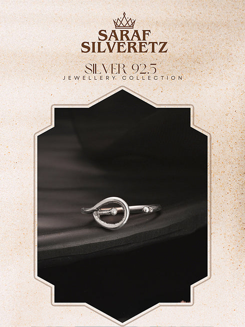 925 Sterling Silver Modern Quirky Minimal Adjustable Finger Ring