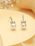 White Rhodium Plated AD & Pearl Studded Bow Pearl Drop Minimal earrings