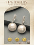 Silver Plated AD Studded Circular Pearl Drop Minimal Bali dangler Earrings