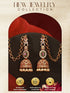 Antique Gold Plated Ruby Red Zircon AD Studded With Matil Earchain Earrings