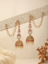 Gold Plated Zircon AD Studded Floral Bridal Matil Earchain Earrings