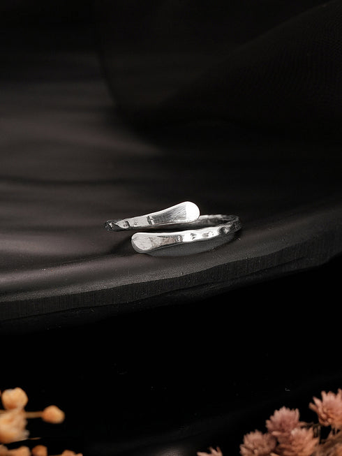 925 Sterling Silver Quirky Minimal Statement Band Finger Ring