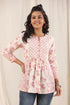 Women Peach Ethnic Motifs Printed Pure Cotton Kurti