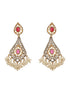 Oxidised Red Stone Studded Filigree Handcrafted Dangler Chandbali Earrings