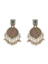 Oxidised Silver Toned Intricate Handcrafted Pearl Beaded Dangler Trendy Chandbali earrings