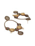 Oxidised Dual Toned Red Stone Pearl Beaded Handcrafted Floral Filigree large Hoop Chandbali Earrings