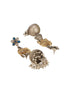 Oxidised Silver Toned Pearl Beaded Floral Elephant Design Contemporary Dangler Jhumka Earrings