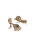 Antique Gold-Toned Parrot Motif Pearl Beaded Handcrafted Jhumka Earrings