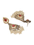 Oxidised Red Stone Studded Filigree Handcrafted Dangler Chandbali Earrings